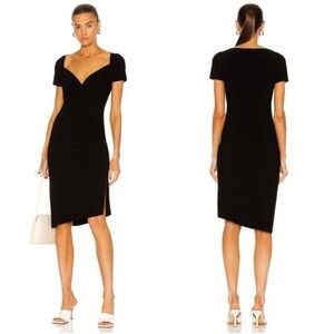 NORMA KAMALI Sweetheart Side Drape Dress In Black